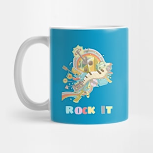 colorful cute music instruments anime rock it international music day music lover design Mug